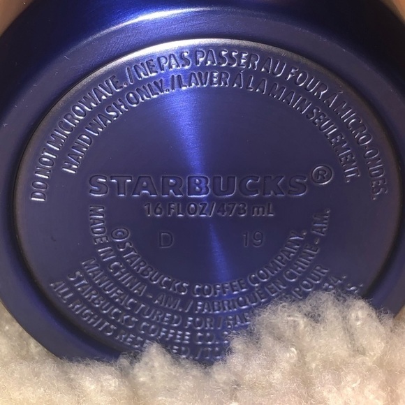 STARBUCKS Vacuum Seal Hot Cold Steel Tumbler Blue Pink Gradient Ombré 16oz New - Picture 9 of 10